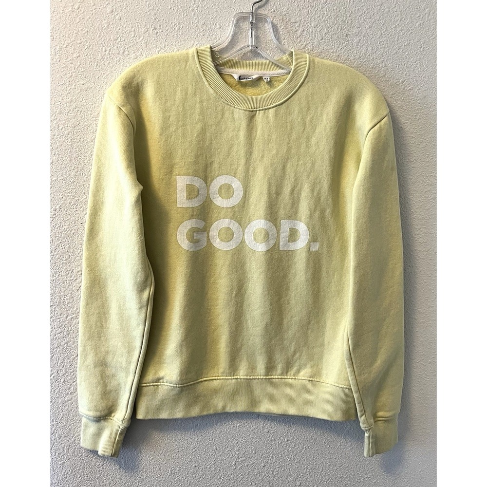 Cotopaxi Sweatshirt Women's XS Yellow Do Good Crew Neck Organic Cotton Blend